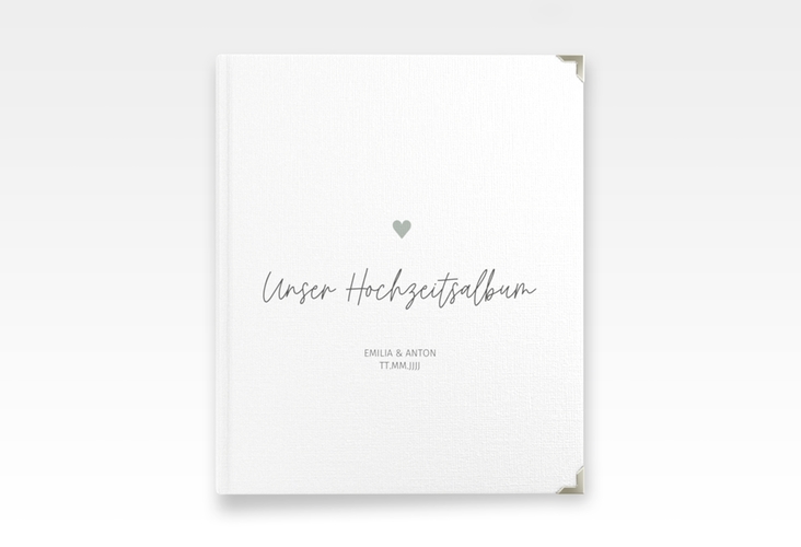Hochzeitsalbum Herzschlag 21 x 25 cm schlicht und elegant mit Herzchen