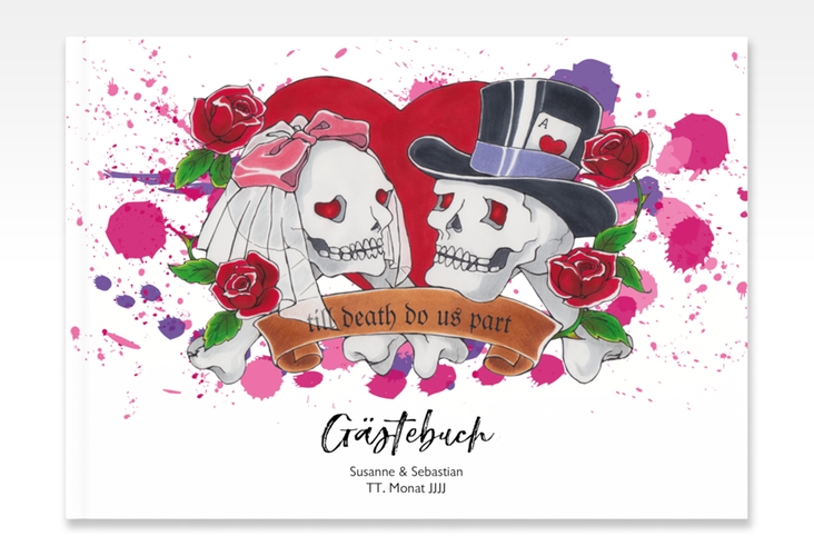 Gästebuch A4 quer Palermo A4 quer, Hardcover weiss