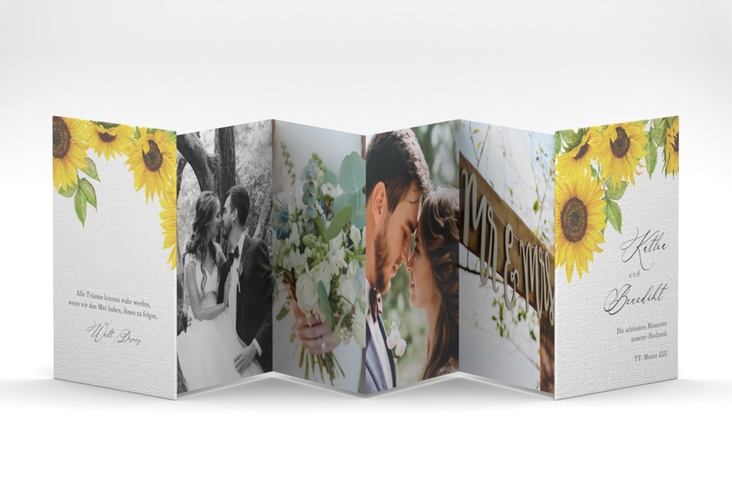 Foto-Leporello Hochzeit Sonnenblume Leporello weiss
