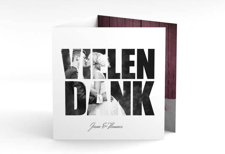 Dankeskarte Hochzeit Letters quadr. Doppel-Klappkarte