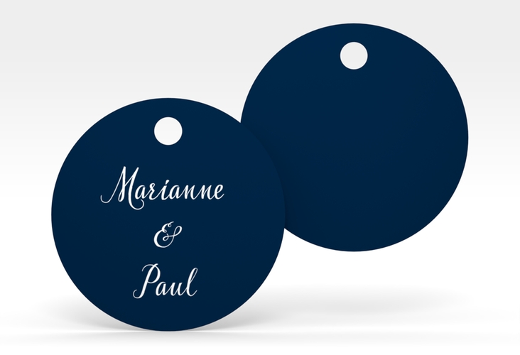 Geschenkanhänger Hochzeit Rise Geschenkanhänger, rund blau