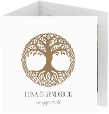 Klick: Details zu Dankeskarte Hochzeit "Lebensbaum" anzeigen Dankeskarte Hochzeit Lebensbaum quadr. Doppel-Klappkarte weiss im Stil der Kelten und Wikinger