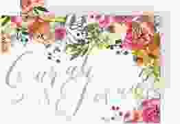Antwortkarte Hochzeit Flowerbomb A6 Postkarte weiss