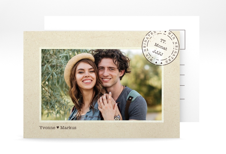 Save the Date-Postkarte "Stamp" DIN A6 Postkarte