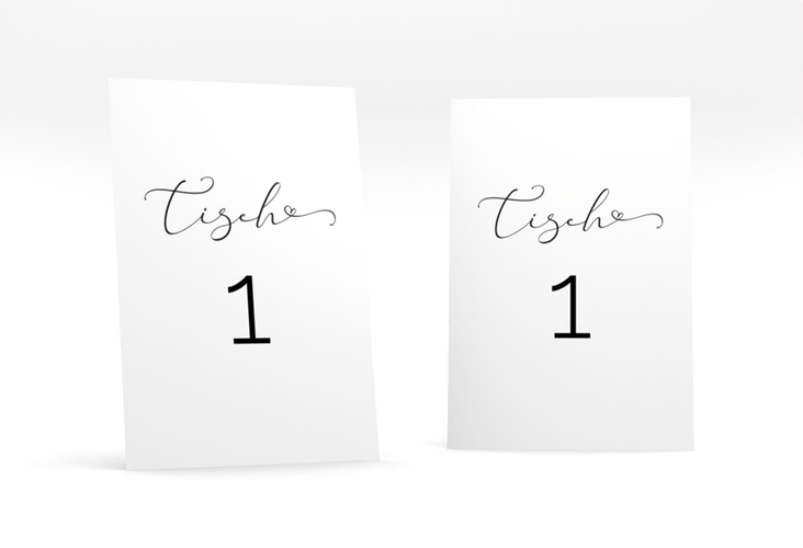 Tischnummer Hochzeit Jawort Tischaufsteller weiss hochglanz modern minimalistisch mit veredelter Aufschrift