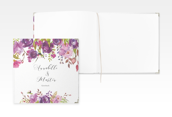 Gästebuch Selection Hochzeit Violett Leinen-Hardcover weiss