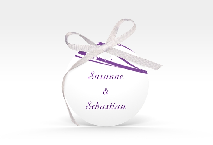 Geschenkanhänger Hochzeit Mailand Geschenkanhänger, rund lila