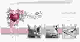 Hochzeitseinladung Triest lange Klappkarte quer pink