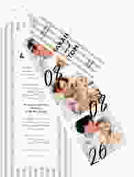 Hochzeitseinladung Strips Kartentrio gruen mit Streifenmuster
