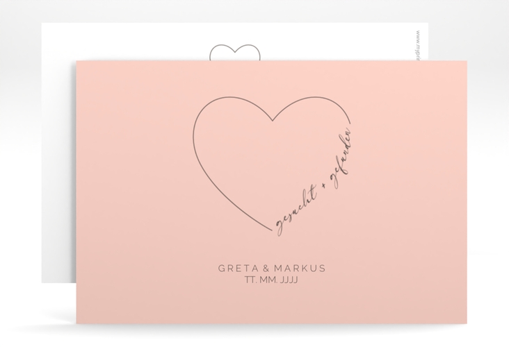 Save the Date-Karte Lebenstraum A6 Karte quer rosa