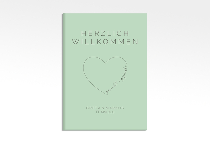 Willkommensschild Leinwand Lebenstraum 50 x 70 cm Leinwand mint