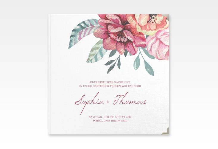Gästebuch Selection Hochzeit Blooming Leinen-Hardcover weiss
