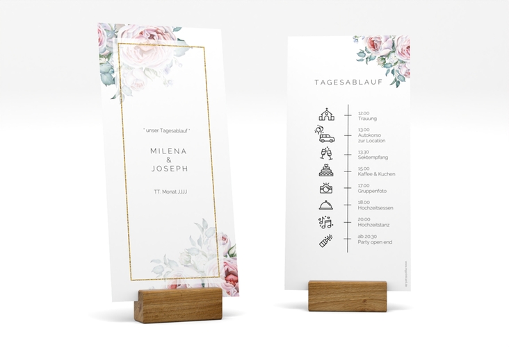 Tagesablauf Hochzeit Embrace lange Karte hoch