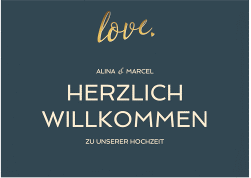 Klick: Details zu Willkommensschild Poster "Glam" anzeigen Willkommensschild Poster Glam 70 x 50 cm Poster blau