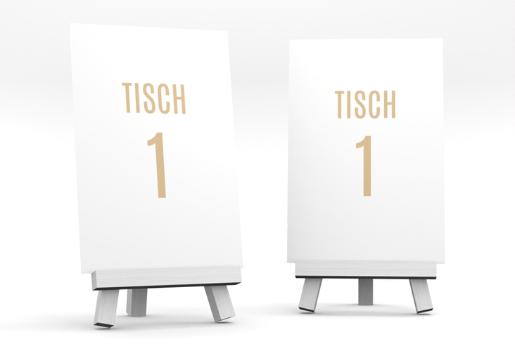 Tischnummer Hochzeit Memory Tischaufsteller beige