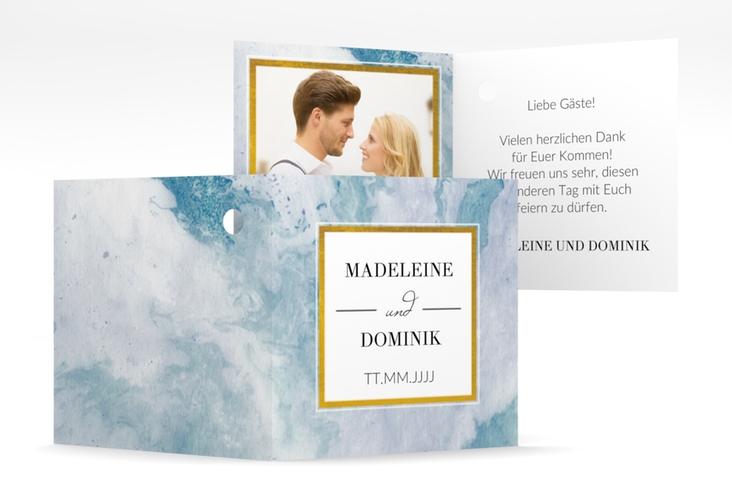 Geschenkanhänger Hochzeit Marble Geschenkanhänger 10er Set blau