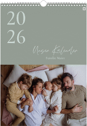 Wandkalender A3 Hochformat Tag A3 hoch gruen