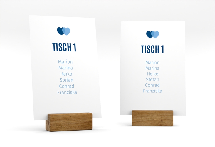 Tischaufsteller Hochzeit Couple Tischaufsteller blau