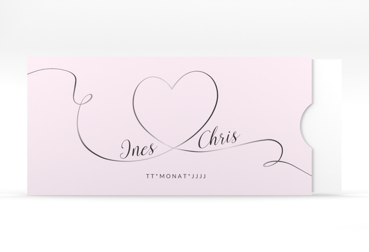 Hochzeitseinladung Dolce Einsteckkarte rosa hochglanz