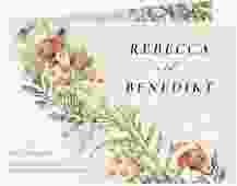 Dankeskarte Hochzeit Wildfang A6 Klappkarte quer beige mit getrockneten Wiesenblumen