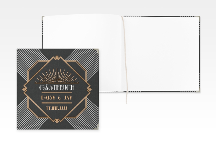 Gästebuch Selection Hochzeit Gatsby Leinen-Hardcover schwarz im 20er-Jahre-Stil