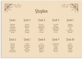 Klick: Details zu Sitzplan Leinwand Hochzeit "Storybook" anzeigen Sitzplan Leinwand Hochzeit "Storybook" 70 x 50 cm Leinwand beige