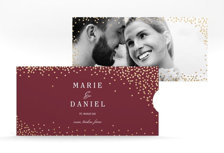 Hochzeitseinladung Glitter Einsteckkarte rot