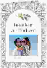 Einladungskarte Hochzeit Azulejo A6 Klappkarte hoch blau mit mediterranem Azulejo-Muster und Zitronen