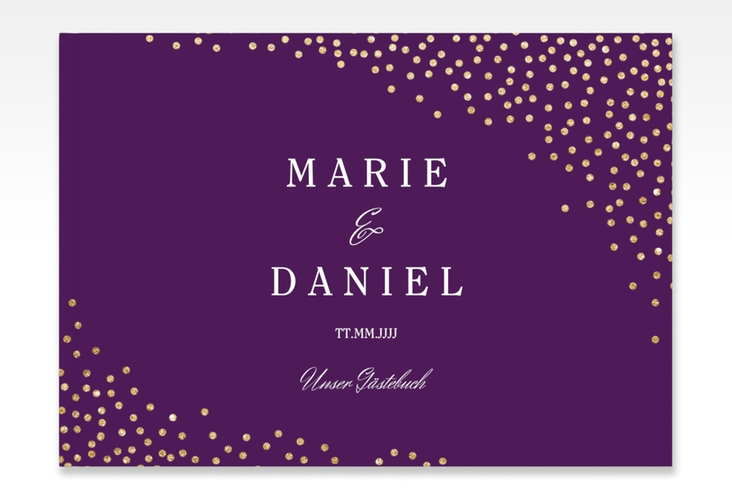 Gästebuch A4 quer Glitter A4 quer, Hardcover lila