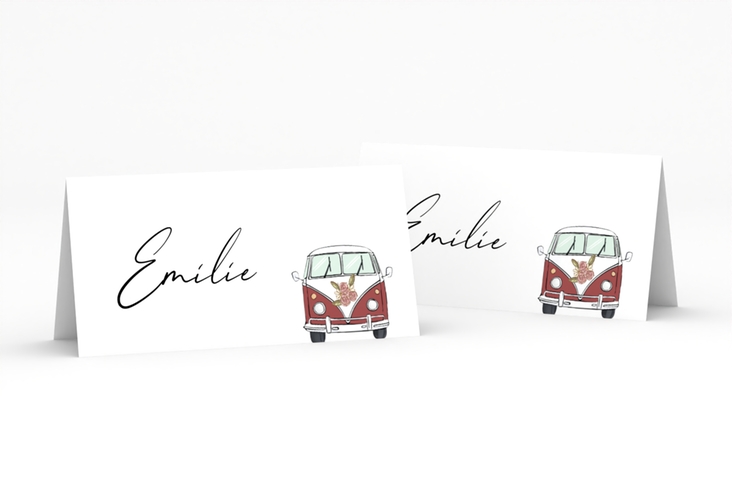 Tischkarte Hochzeit Hochzeitsbulli Tischkarten rot