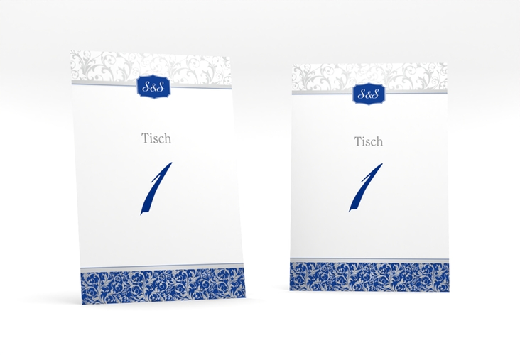 Tischnummer Hochzeit Latina Tischaufsteller blau