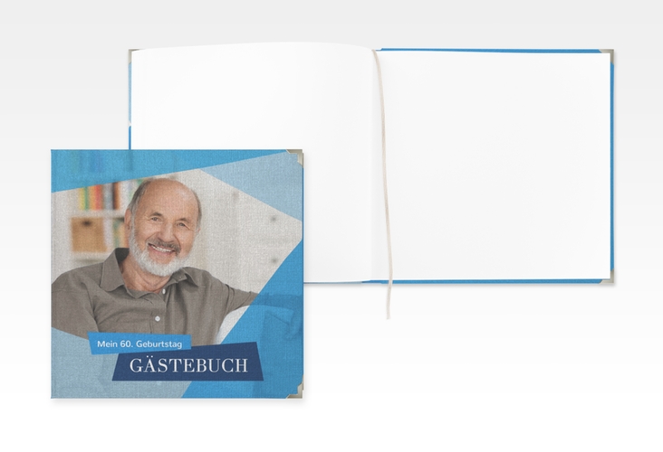 Gästebuch Selection Geburtstag Shapes Leinen-Hardcover blau