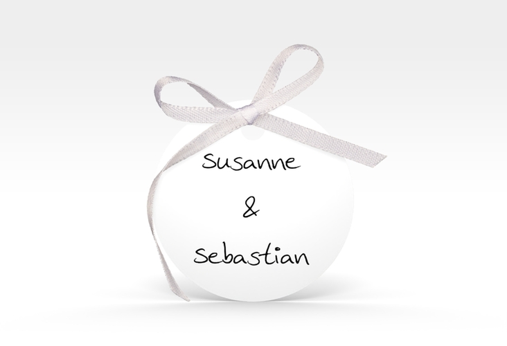 Geschenkanhänger Hochzeit Family Geschenkanhänger, rund weiss
