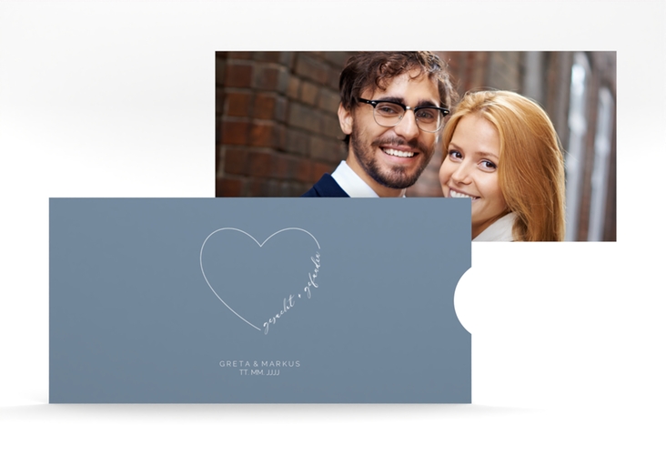 Hochzeitseinladung Lebenstraum Einsteckkarte blau