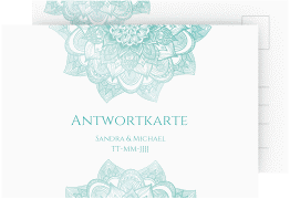 Klick: Details zu Antwortkarte Hochzeit "Delight" anzeigen Antwortkarte Hochzeit Delight A6 Postkarte mint