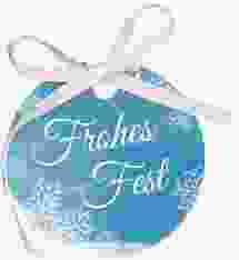 Geschenkanhänger Weihnachten "Eisblume" Geschenkanhänger, rund blau
