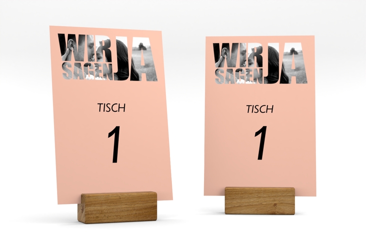 Tischnummer Hochzeit Letters Tischaufsteller apricot