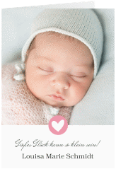 Geburtskarte Herzenswunsch A6 Klappkarte hoch rosa