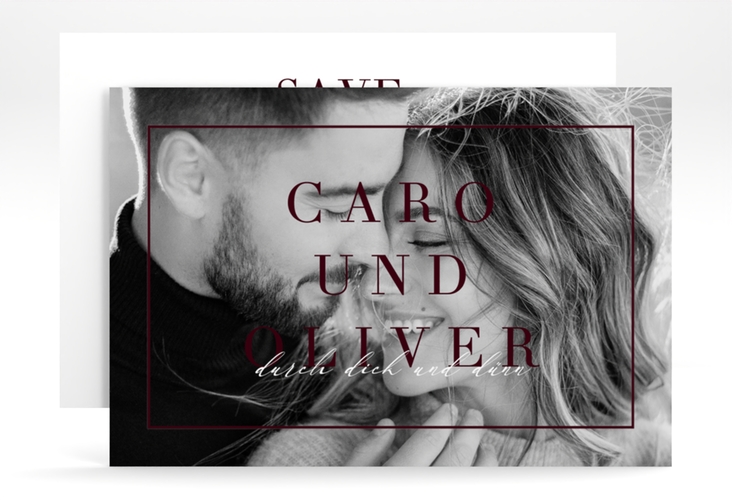 Save the Date-Karte Moment A6 Karte quer rot hochglanz