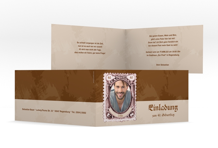 Einladungskarte "Ludwig" DIN lang Klappkarte