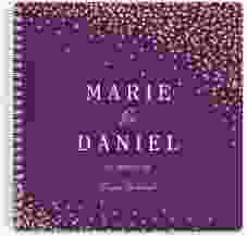 Gästebuch Hochzeit Glitter Ringbindung lila