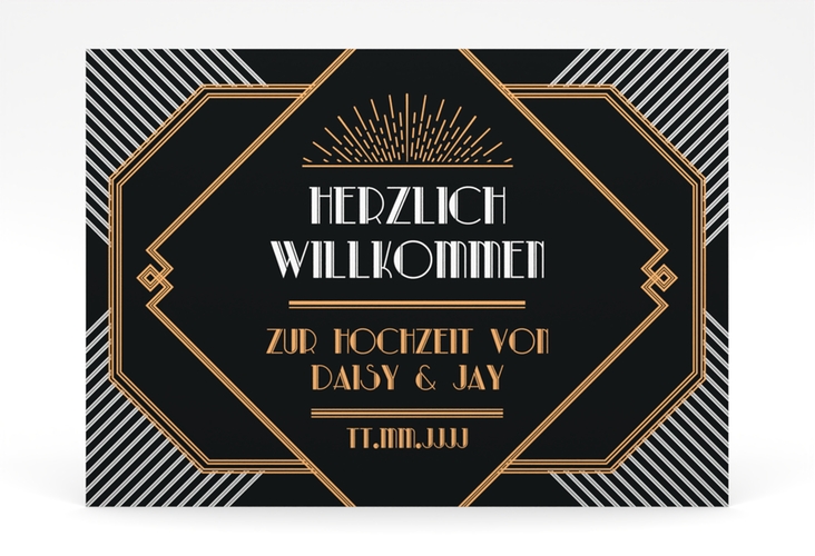 Willkommensschild Poster Gatsby 70 x 50 cm Poster schwarz im 20er-Jahre-Stil