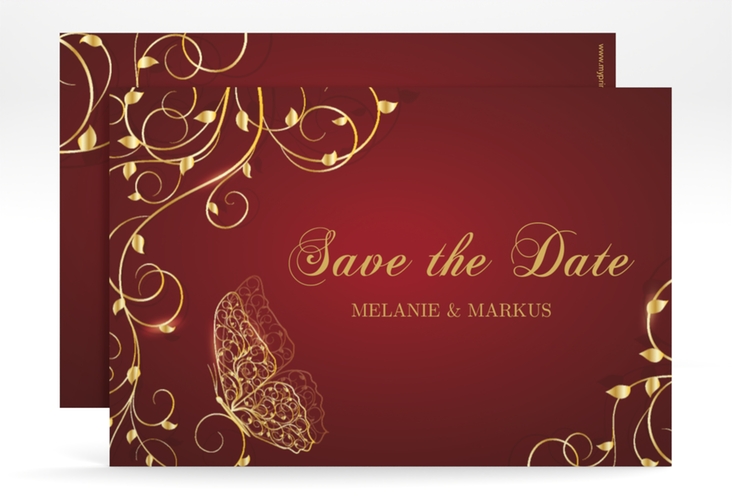 Save the Date-Karte Eternity A6 Karte quer rot