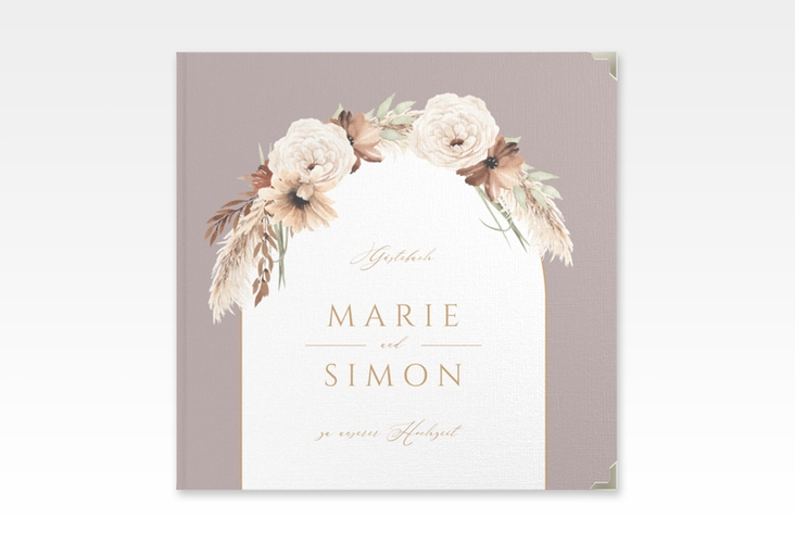 Gästebuch Selection Hochzeit Blumenbogen Leinen-Hardcover flieder