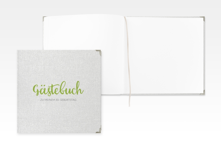 Gästebuch Selection Geburtstag Handwriting Leinen-Hardcover gruen