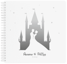 Klick: Details zu Gästebuch Hochzeit "Castle" anzeigen Gästebuch Hochzeit Castle Ringbindung grau