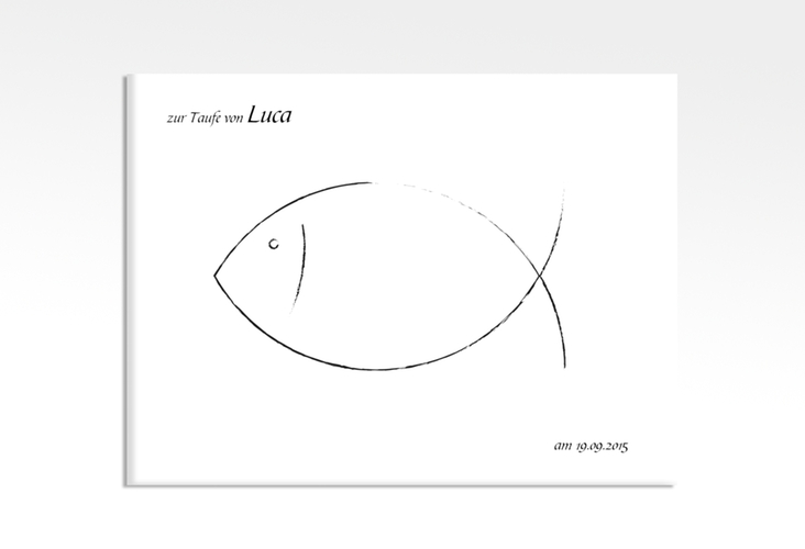 Fingerabdruck-Leinwand Fisch klassisch (bis 60 Gäste) 40 x 30 cm