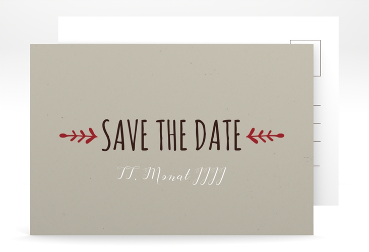 Save the Date-Postkarte Hochzeit Eden A6 Postkarte rot