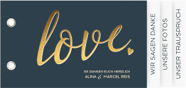 Klick: Details zu Danksagungskarte Hochzeit "Glam" anzeigen Danksagungskarte Hochzeit Glam Booklet blau