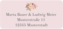 Klick: Details zu Absenderetikett Hochzeit "Prachtvoll" anzeigen Absenderetikett Hochzeit Prachtvoll 45,7 x 21,2 mm rosa